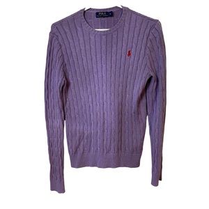 Polo Ralph Lauren lilac cable knit sweater size M, preloved excellent condition
